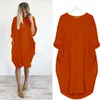 Plus size 5xl mulheres casuais bolso solto manga longa t-shirt vestido verão o-pescoço moda senhora elegante stroetwear vestido x0521