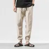 Chiński styl Harem Jogger Spodnie Mężczyźni Bawełniane Pościel Spodnie dresowe Spodnie Mężczyźni Casual Lightweight Wiosna Letni Mężczyźni Joggers 210616