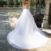 Vestido de casamento moderno bola branca com laço chão comprimento tulle backless país noiva vestidos 2021 elegante robe de mariage femme vestidos noiva