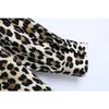 Vintage kvinnor leopard skjorta mode långa ärmar blus casual knäppt topp chic lady tops woman haut femme 210709