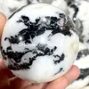 Mooie natuurlijke witte zwarte edelsteen chakra therapie aura bal ambachten zebra jasper agaat quartz kristallen bol feng shui helende macht steen decoratie ornamenten