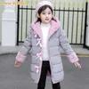 2021 새로운 소녀 패션 겨울 모피 코트 자켓 따뜻한 파카 어린이 아기 옷 아이 두꺼운 플러스 벨벳 의류 -30 H0909