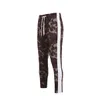 Fashion Men New Camo Print Joggers Pencil Pants Male Side Striped Elastic Waist Drawstring Camouflage Pant Casual Trousers