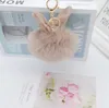 Porte-clés en fourrure de renard et oreilles de lapin, en peluche artificielle, pendentif de sac, 231v, à la mode, 2021