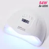 ROHWXY Essiccatore UV che asciuga tutto il gel 54W Macchina per il ghiaccio Lampada LED per manicure per strumenti di design per nail art