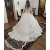 Vestidos de casamento com apliques árabes muçulmanos, vestido de baile de renda de manga comprida com linha 328 328