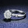 ダイヤモンド優れたカットD色の高品質モアッサナイトローズリング本銀925婚約ジュエリー
