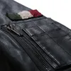 Negizber Szipper PU Мужская кожаная куртка повседневная сплошная мода 211009