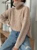 Hirsionsan Turtle Neck Sweater Kvinnor Koreanska Eleganta Solid Cashmere Soft Oversized Tjock Varma Kvinna Pullovers Toppar 210806