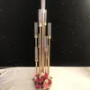 Candle Holders Metal Candelabra Road Lead Table Centerpiece Gold Candelabrum Stand Pillar Candlestick For Wedding 8 Heads 10 Hea2653