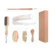 Wooden Bath Cleaning Brushes Set Scrubbers 5Pcs/Set Household Bathroom Bristles Full Body Massage Brush SPA Tools
