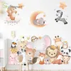 Animais bonitos dos desenhos animados Adesivos de parede para crianças Quartos Bebé Quarto Decorações de Parede Auto Adesivo Adesivos Decoração Home 210929