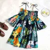 Summer Arrival Ladies Off The Shoulder Slash Neck Vacation Short Dress Women Beach Style Sexy Floral Printing 210430