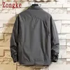 Zongke Safari Style Jackor Coats Hip Hop Summer Jacket Män Kläder Herrkläder Windbreaker 2021 Ny ankomststorlek M-3XL X0621