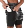 Verão Streetwear shorts masculinos externos soltos frouxos moda antiga moda dupla camada de esportes calças de esportes ginásio exercício fitness calças x0628