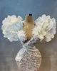 2021 Plus Size Arabic Aso Ebi Stylish Luxurious Mermaid Wedding Dress Beaded Crystals Lace Sheer Neck Bridal Gowns Dresses ZJ224285k