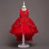 Prinsessan blomma flicka klänning sommar tutu bröllopsfödelsedagsfest klänningar för tjejer barnens kostym tonåring prom design 210713