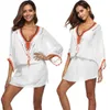 Femmes en dentelles de lacets Cardigan Bikini Cover Up Beach Swimwear Kimono Shirt Bikinis Summer Bathing Fissure One Piece 2021 Sarongs