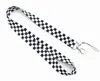 Mobiele telefoonbanden charmeren vierkant rooster zwart witte hele nek lanyard mobiele sleutel ketting id badge houder3386840