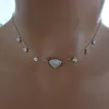 Kärlek trendig 925 silver turkiska smycken hjärta zirkon mode halsband för kvinnor hjort lyx buckhorn designer valentines dag