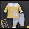 Set di abbigliamento Baby Kids Maternità Drop Delivery 2021 Born Girls Winter Pants 2 Suit Clothes 1St Baby Birthdays H6Be 32Nlf