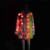 Vente Led Manteau De Fourrure Personnalité Cool Effet De Lumière Performance Vêtements Costumes De Scène Costumes D'Halloween Femmes 211207