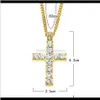 Kettingen Hangers Drop levering 2021 Hip Hop Men Women Sieraden Iced Gold Sier Plated Bling Rhinestone Crystal Cross Pendant Necklace C