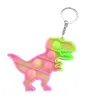 newest octopus dinosaur bear push pop bubble keychain poo-its fidget Toys Decompression Toy key chain Anti Stress Anxiety Relief Bubbles Board keyring