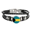 Bedelarmbanden Brazilië Wit-Rusland Paraguay Bahama's Panama Vlag Multilayer Lederen Armband Mode Mannen En Vrouwen Jewelry222W