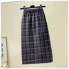 Jesień Spadek Spódnice Kobiety Cute Ins Pokaż Słodkie Dziewczyny Japonia Korea Styl Preppy Design Elasic Waist Plaid Spódnica Wysoka talia 210608