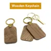 Key Straps Natural Wood Blank Keychain Photo fram wooden keychains Creative Fashion Keying Gift Engravable Keyring