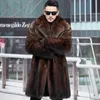 Men039s Mink Coat Whole Spring and Autumn Designer Thickening Medium Length Haining Large Imitation Leather Fashion CDWF6092113
