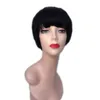 Celebrity Pixie Cut Short Brazilian Hair Full Machinelace Wig Human Virgin None Lace Front Mullelös Wig för svarta kvinnor