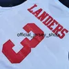 2020 New Dayton Flyers Maglia da basket NCAA College 3 Landers Bianca Tutta cucita e ricamata da uomo Taglia giovanile
