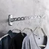 Hängar rack rostfritt stål rörlig kappkrok väggmonterad fällbar klädställ garderob förvaring hem el rymdbesparande hängstång