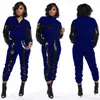 Женские брюки с двумя частями Pecin Patchwork 2 Set Sportswear Женские спортивные костюмы на молнии