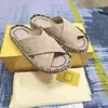 2021 sommer frauen Slipper Mode Designer Komfortable Neueste Stroh Flache Slipper