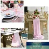 White Chiffon Table Runner Tablecloth Cover Chair Sash Party Decorations1 Factory price expert design Quality Latest Style Original Status