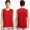 Red Mens Mesh Dry Fit Tank Tops Entrenamiento atlético Camisa sin mangas Hombres Transparente Gimnasio Entrenamiento Top Masculino Elástico Culturismo Tee 210522