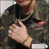 Chokers Ожерелья Подвески Ювелирные Изделия Krkcco Wholale Custom Hip Hop Cuban Curr Link Mens Miami Scanls Steel 14K 18K Позолоченная цепь