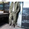 秋のファッションメンズトラックスーツ韓国ファッションデザインジッパーフード付きジャケットとパンツカジュアルスポーツウェアセットM3XL 210412