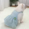 Jupe d'été à carreaux Fat s, bouledogue es, moyen et grand, vêtements pour chiens, robe pour animaux de compagnie, carlin