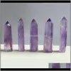 Konst- och konsthantverk gåvor Home Gardennatural Tower Quartz Point Purple Obelisk Wand Healing Crystal 5cm 6cm 7cm Drop Delivery 9100565