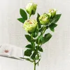 Köpfe Künstliche Blumen Lange Stange Hochzeit Dekoration Seide Rose Gefälschte Kunststoffzweige mit Blättern Home EL Dekor Dekorative Kränze