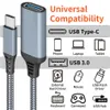 OTG Data Cable Type-C USB C Male Cable to USB 3.0 A Female Cable 5gbps Nylon Braided Fast charging cables For Mobile Phone Tablet PC Car Extension Adapter