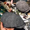 Erkek Kış Newsboy Şapka Vintage Herringbone Sekizgen Kap Erkek Kadın Bereliler Gatsby Düz Şapka Hip Hop Şapkalar Sıcak Şapkalar Gorras