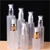 Frosted Glass Cosmetic Bottle Bottion Pump Container Refillable Perfumy Spray Butelki 20ml 30ml 40ml 50 ml 60 ml 80 ml 100 ml