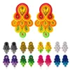 Main mode Soutache boucles d'oreilles femmes paon queue forme couleur goutte boucle d'oreille cristal décoration ethnique boho bijoux 2021