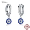 KALETINE 925 Sterling Silver Hoop Evil Eye Earring Blue Zircon Fashion Earrings Turkish Jewelry Gifts for Women 2020