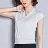 Fashion women shirt ladies tops white shirts solid office lady V-Neck plus size harajuku clothing 3811 50 210510